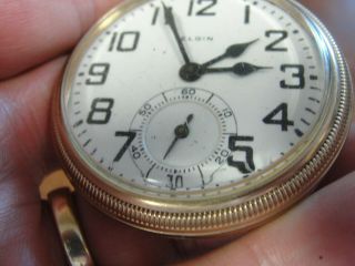 Antique Elgin BW Raymond Railroad Pocket Watch 21 Jewels 10k Gold Filled D - 2147 3