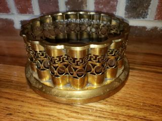 L@@k Mottahedeh Historic Natchez Foundation Brass & Wood Wine Bottle Coaster