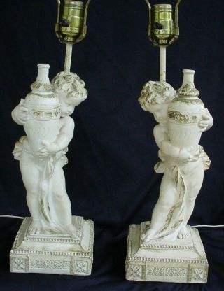 Fine Cupid / Cherub Statuary Lamps Classical Mid - Century Quartite Creative Corp.