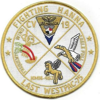 4.  5 " Navy Uss Hancock Cv - 19 Westpack 75 Embroidered Patch