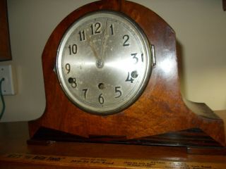 1920 ' s GERMAN ART DECO 8 DAY WESTMINSTER CHIME MANTEL CLOCK,  PARTS/RESTORE 2