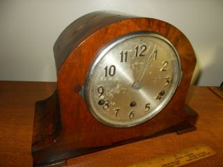 1920 ' s GERMAN ART DECO 8 DAY WESTMINSTER CHIME MANTEL CLOCK,  PARTS/RESTORE 3