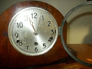1920 ' s GERMAN ART DECO 8 DAY WESTMINSTER CHIME MANTEL CLOCK,  PARTS/RESTORE 5