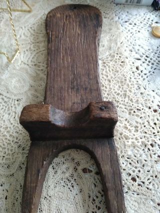 Antique Wood Boot Jack Boot Scrap Old Nails