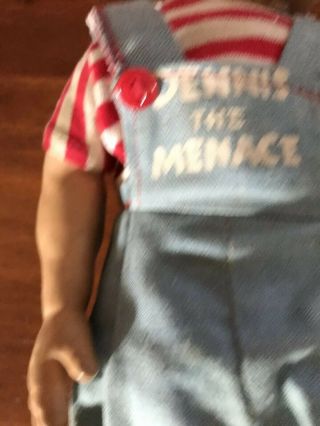 Two RARE Vintage 1950’s Dennis the Menace Rubber Doll Shirt Overalls 4