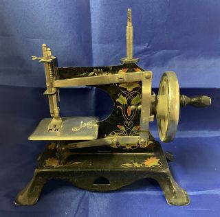 Antique Toy Sewing Machine Casige Carl Sieper Made In Germany Eagle & Key