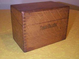 Vintage SHAW - WALKER Oak Recipe Box & File Cards - SHAPE 3