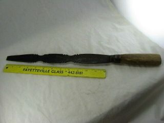Vtg Antique Primitive Folk Art Hand Forged Wrought Iron Screwdriver Tool 18 In.
