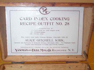 Vintage 1906 YAWMAN and ERBE Oak Recipe Box No.  28 - ALICE GITCHELL KIRK 3