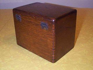 Vintage 1906 YAWMAN and ERBE Oak Recipe Box No.  28 - ALICE GITCHELL KIRK 4