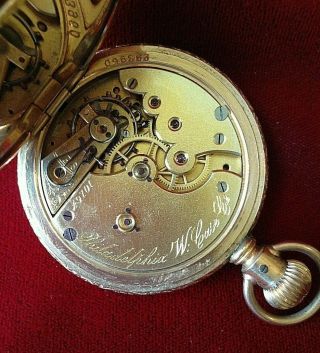 Rare 1890 ' s Circa Men ' s Gold Closed Case Philadelphia Pocket Watch 3