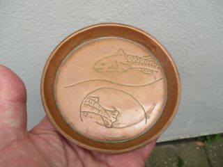 An Arts & Crafts Newlyn Type Fish Design Copper Dish C1900