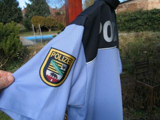 German police shirt,  blue uniform shirt,  German patch 3