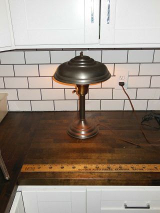 Vintage Machine Age Art Deco Table Lamp Streamline 1930 ' s 40 ' s cond 2