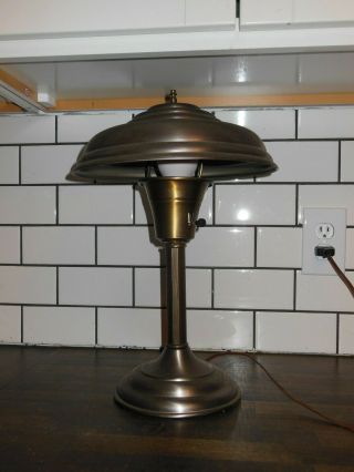 Vintage Machine Age Art Deco Table Lamp Streamline 1930 ' s 40 ' s cond 4