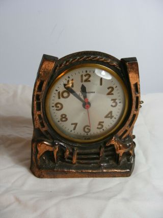 Vintage Horseshoe Electric Clock By Sessions Model W