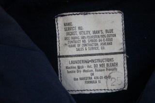 vtg USN US Navy MILITARY Blue UTILITY DECK coat jacket (medium 40 regular) 2