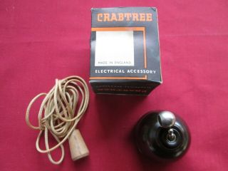 Vintage Crabtree Lincoln 5 Amp 2 Way Brown Bakelite / Porcelain Pull Switches
