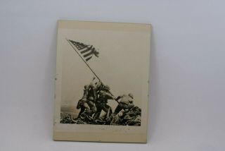 Orig.  Photograph " Raising The Flag On Iwo Jima " 1 Of 6 First Prints With History