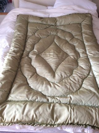 Vintage Feather Eiderdown Quilt Pretty Green And Plump Exc