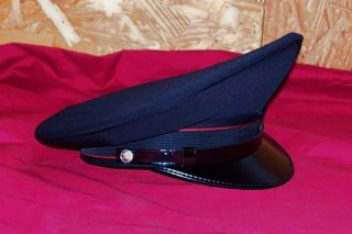 WWII German Look Black Military Italian Army Officers Hat Cap US Size Large L 59 2