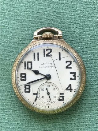Vintage Hamilton Railway Special 992b 21 Jewel 10k Gold Filled Pocket Watch