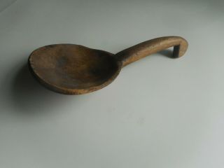 Antique Hand Carved Native American Wooden Scoop.  Treenware Carved Ladle.  Aafa