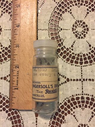 Vintage 1950 Prescription Bottle With Label - Marcellus,  Mi 5850