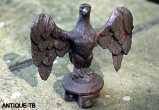 Vintage Cast Iron Eagle Finial Flag Pole Topper Nos Rare Garden Decor Usa