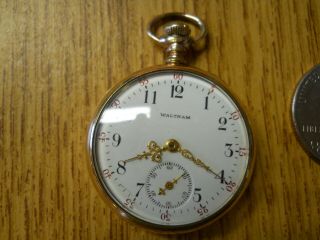 14k Gold 1902 Waltham Pocket Watch W/ Gold Hands Runs Approx.  31 Mm