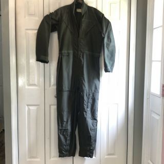 Vintage Usaf Military Nomex Flight Suit Coveralls Flyers 42r Cwu - 27/p Zip Euc