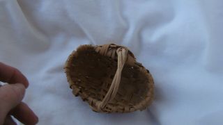 vintage WOVEN REED VINE God ' s Eye gathering BASKET 4.  5 