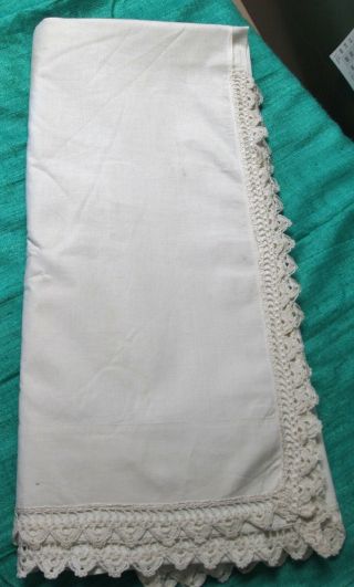 Antique Sheet Hand Crocheted Shell Trim
