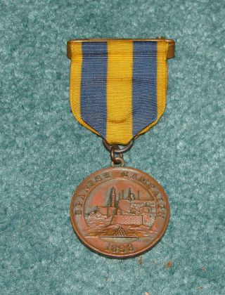 U.  S.  Navy Spanish American War Spanish Campaign Medal 3 - Ring Type Not Numbered