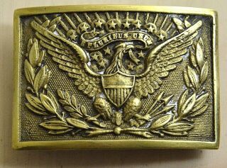 3) Us Civil War - Spanish American War Army Officers Eagle Plate Belt Buckle