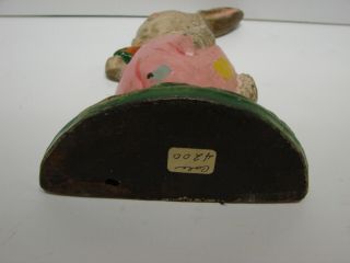 Antique Cast Iron Hubley 36 Baby Bunny Rabbit w/ Carrot Doorstop 9 