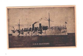 Inv 127 Vintage U.  S.  S.  Baltimore Ship Postcard