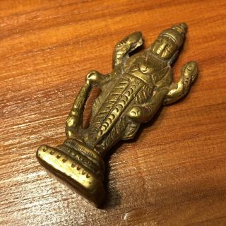 Antique 1700 - 1800’s Indian God Statue Brass Figurine Idol Figure Hindu Religion