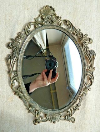 Vintage Mirror Art Nouveau Style Italy Ornate Gilded Wall Mirror 32.  5cm X 24cm