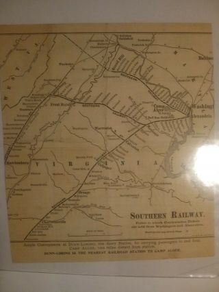 Southern Railway Schedule Route Map Spanish American War Volunteer Camp Alger 98 2