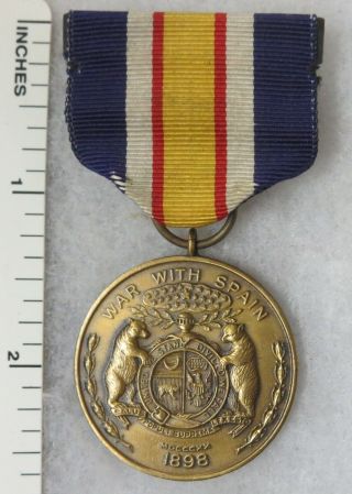 1898 Spanish American War Missouri National Guard Service Medal Vintage