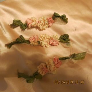 3 Silk Ombre Spray Victorian Ribbon Work Passmenteri Rococo Antique Doll =pm34