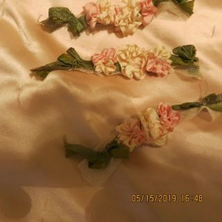 3 SILK OMBRE SPRAY VICTORIAN RIBBON WORK PASSMENTERI ROCOCO ANTIQUE DOLL =Pm34 2