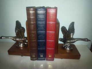 Vintage Pair Wooden Bookends Supporter And Cd Dvd Holder Stand Books