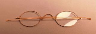 Antique 14k Solid Gold Spectacle Eyeglasses,  Clear,  Reader Lenses