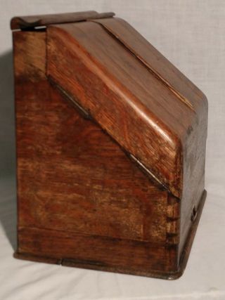 Antique vtg 19th oak Doctor ' s portable APOTHECARY CHEST Tool Box Medical Cabinet 3