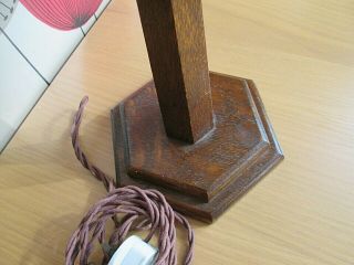 Vintage 1920s 1930s Art Deco Wood Wooden Table Lamp Base Light 13 