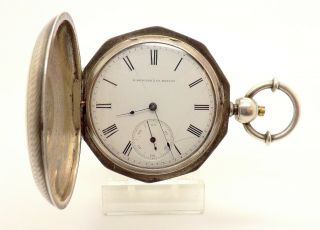 Circa 1865 Antique E.  Howard Key Wind Pocket Watch Decagon Case Civil War Era