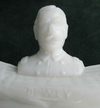 Admiral Dewey Milk Glass Butter Dish 2