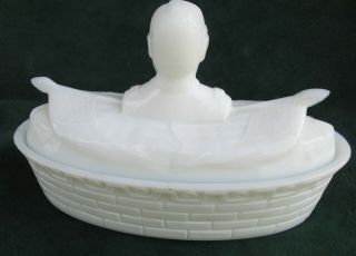 Admiral Dewey Milk Glass Butter Dish 5